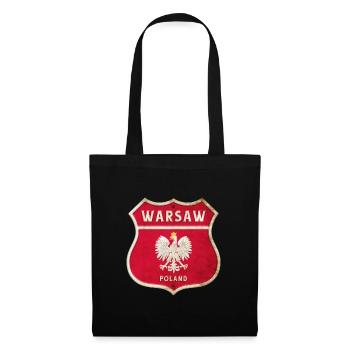 Warsaw Poland Coat of Arms Flags Design - Tote Bag - black - Front