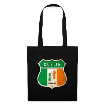 Dublin Irlande Armoiries Drapeaux Design - Sac en tissu - noir - Devant