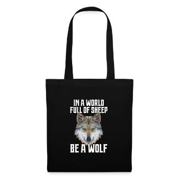 Wolf Polygon - Stoffbeutel - Schwarz - Vorne
