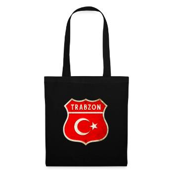 Armoiries du drapeau de la Turquie Trabzon - Sac en tissu - noir - Devant