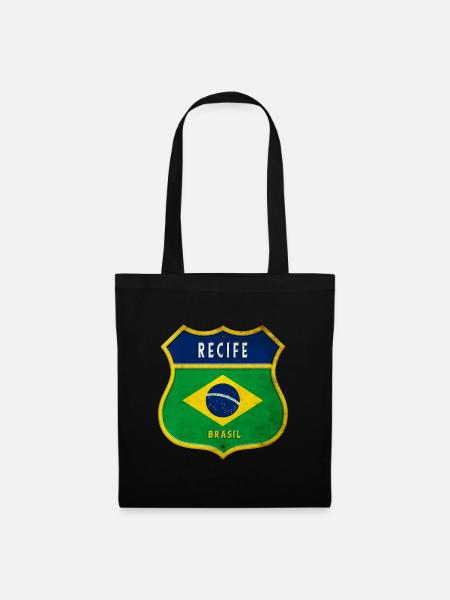 Recife Brasilien Wappen Flaggen Design - Stoffbeutel - Schwarz
