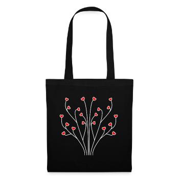 Arbre de Coeur - Sac en tissu - noir - Devant