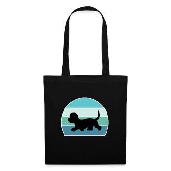 Dandie Dinmont Terrier Chien Silhouette Vintage Suns - Sac en tissu - noir - Devant