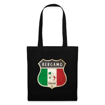 Bergamo Italien Wappen Flaggen Design - Stoffbeutel - Schwarz - Vorne