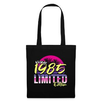 Geburtstag 1985 Vintage Retro 80er Jahre Design - Stoffbeutel - Schwarz - Vorne