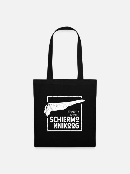 Schiermonnikoog | Insel-Silhouette Stempel-Design - Stoffbeutel - Schwarz