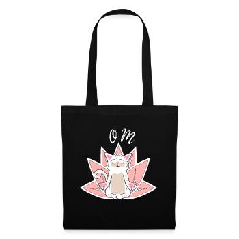 Yoga Cat Meditation White Cat Cat Gift - Tote Bag - black - Front