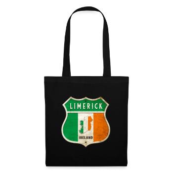 Limerick Irlande Armoiries Drapeaux Design - Sac en tissu - noir - Devant
