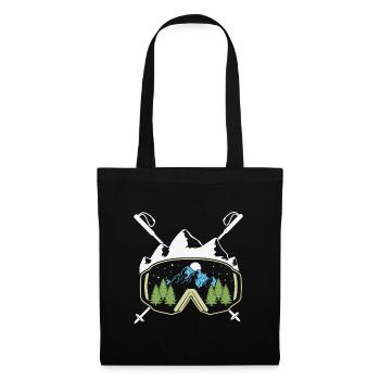 Ski Quote Snowboard Goggles & Ski Poles for Skiers - Tote Bag - black - Front