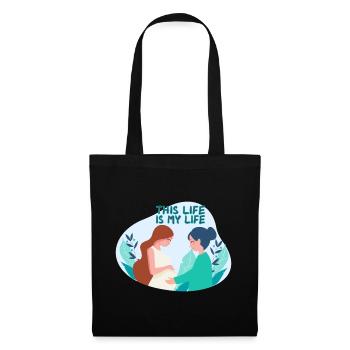 Sage-femme Obstétricienne enceinte - Sac en tissu - noir - Devant