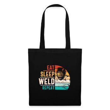 Soudeur Citation Drôle Conception Manger Sommeil Soudure Répéter - Sac en tissu - noir - Devant