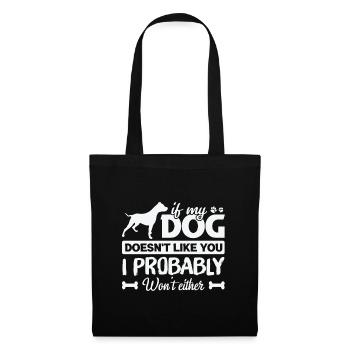 Citation de Noël pour chien si mon chien ne vous aime pas vous amuser - Sac en tissu - noir - Devant