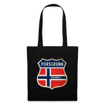 Porsgrunn Norwegen Wappen Flaggen Design - Stoffbeutel - Schwarz - Vorne