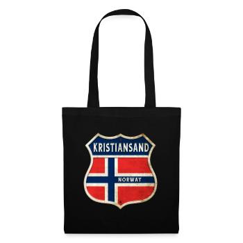 Kristiansand Norway Coat of Arms Flags Design - Tote Bag - black - Front