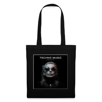 Techno music glitch - Tote Bag - black - Front