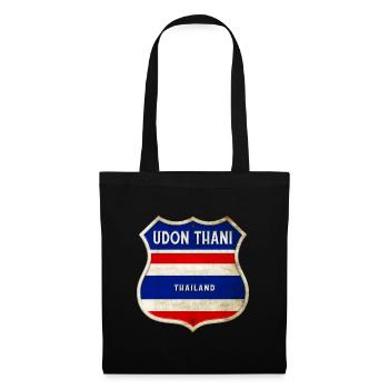 Udon Thani Thailand Wappen Flaggen Design - Stoffbeutel - Schwarz - Vorne