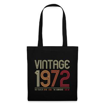 Vintage 1972 Retro Year Graphic - Tote Bag - black - Front