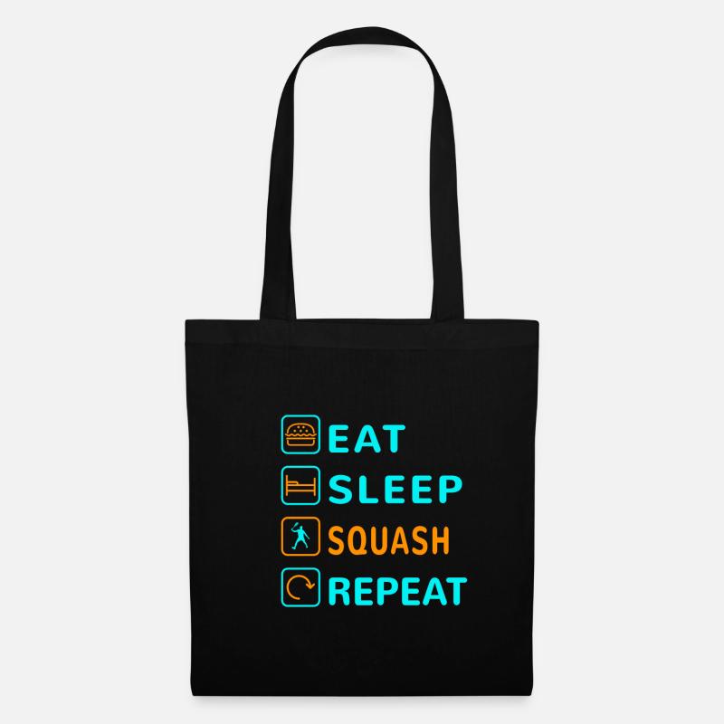 Eat. Sleep. Squash. Repeat Design - Tote Bag - black