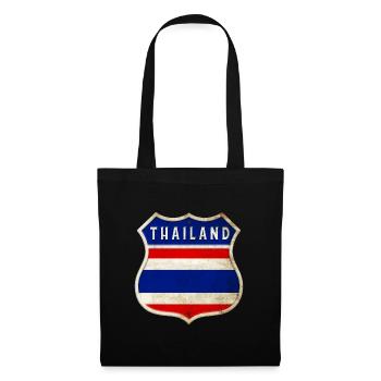Thailand Wappen Flaggen Design - Stoffbeutel - Schwarz - Vorne