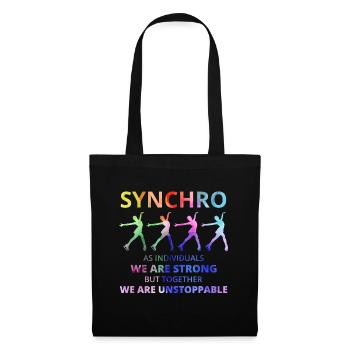 Synchro Synchron Eiskunstlauf Eiskunstläufer - Stoffbeutel - Schwarz - Vorne