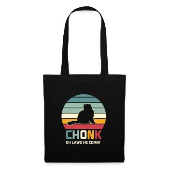 Cat Quote Chonk Cat Oh Lawd il comin' Retro Style - Sac en tissu - noir - Devant