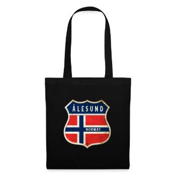 Ålesund Norvège Armoiries Drapeaux Design - Sac en tissu - noir - Devant