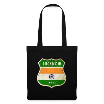 Lucknow Inde Armoiries Drapeaux Design - Sac en tissu - noir - Devant