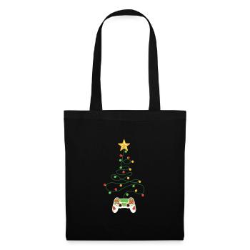 Gaming Quote GAMER Controller Merry Christmas Tree - Tote Bag - black - Front
