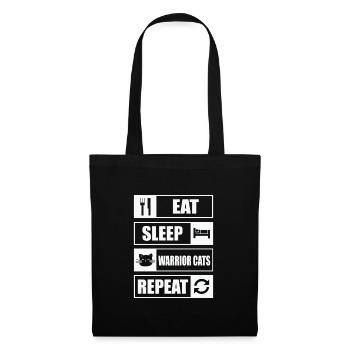 Cat Quote Eat Sleep Cat Warrior Repeat - Tote Bag - black - Front