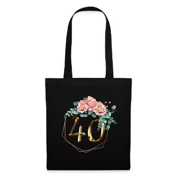 40 ans anniversaire Or 40e anniversaire Gold Graphiques - Sac en tissu - noir - Devant