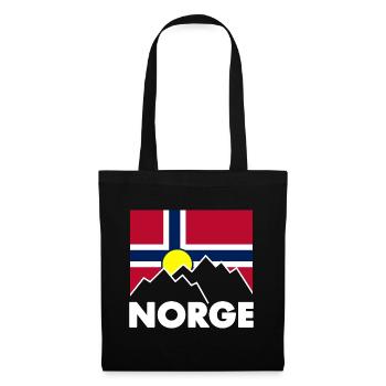 Norway flag with mountains - Tote Bag - black - Front