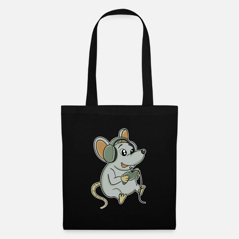 Gamer Maus - Stoffbeutel - Schwarz