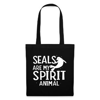 Seals Spirit Animal - Stoffbeutel - Schwarz - Vorne