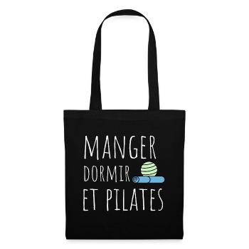 manger dormir pilates - Sac en tissu - noir - Devant