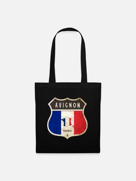 Avignon Frankreich Wappen Flaggen Design - Stoffbeutel - Schwarz
