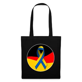 Drapeau allemand avec ruban de paix ukrainien - Sac en tissu - noir - Devant