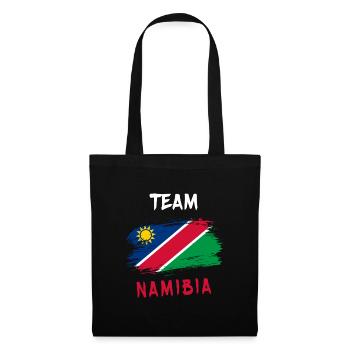 Team Namibia Flaggen Design - Stoffbeutel - Schwarz - Vorne