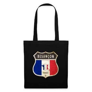 Besançon Frankreich Wappen Flaggen Design - Stoffbeutel - Schwarz - Vorne