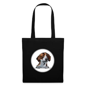 Drever Dog für Peeking Dog Lovers - Stoffbeutel - Schwarz - Vorne