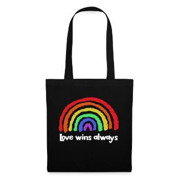 Déclaration d’amour Paix Arc-en-ciel Liberté - Sac en tissu - noir - Devant