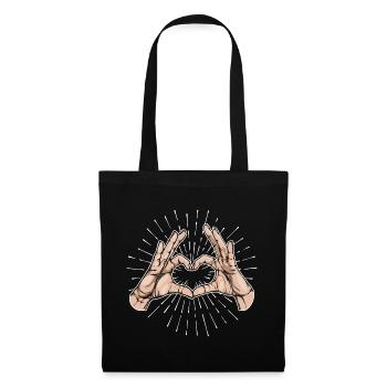 Cœur Paix Amour Humanité Mouvement pour la Paix - Sac en tissu - noir - Devant