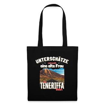 Teneriffa Teide alte Frau - Stoffbeutel - Schwarz - Vorne