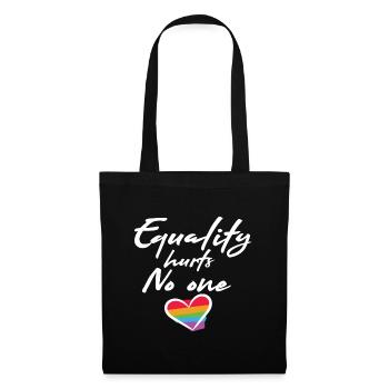 Rainbow Heart Statement Amour Paix - Sac en tissu - noir - Devant