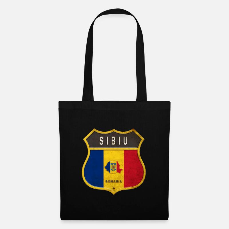 Sibiu Rumänien Wappen Design - Stoffbeutel - Schwarz
