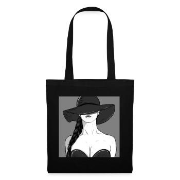 Woman with hat / pin-up - Tote Bag - black - Front