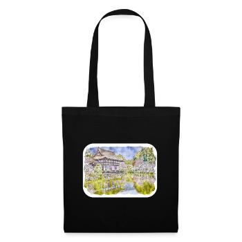 Kyoto Japan Aquarell Skizze gezeichnete Illustration - Stoffbeutel - Schwarz - Vorne