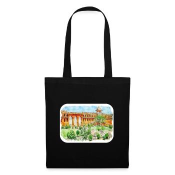 Jaipur Inde Aquarelle Esquisse Peinture Dessinée - Sac en tissu - noir - Devant