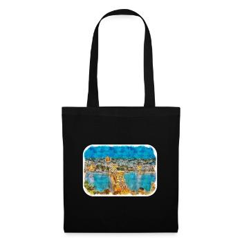 Budapest Ungarn Aquarell Skizze Illustration - Stoffbeutel - Schwarz - Vorne