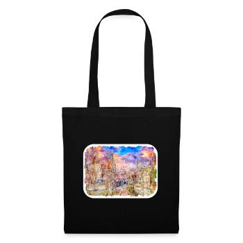 Bruges Belgium Watercolor Sketch Drawn Illustratio - Tote Bag - black - Front