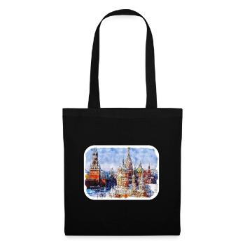 Moscou Russie Aquarelle Esquisse Dessinée Peinture - Sac en tissu - noir - Devant